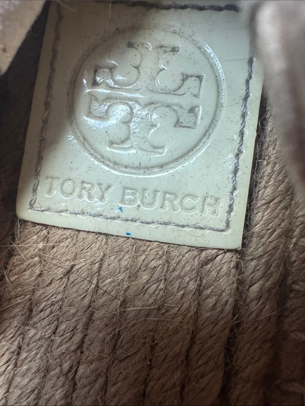 Tory Burch Beige and Cream Logo Espadrille Flats Size 7.5 Resort-wear Vacation